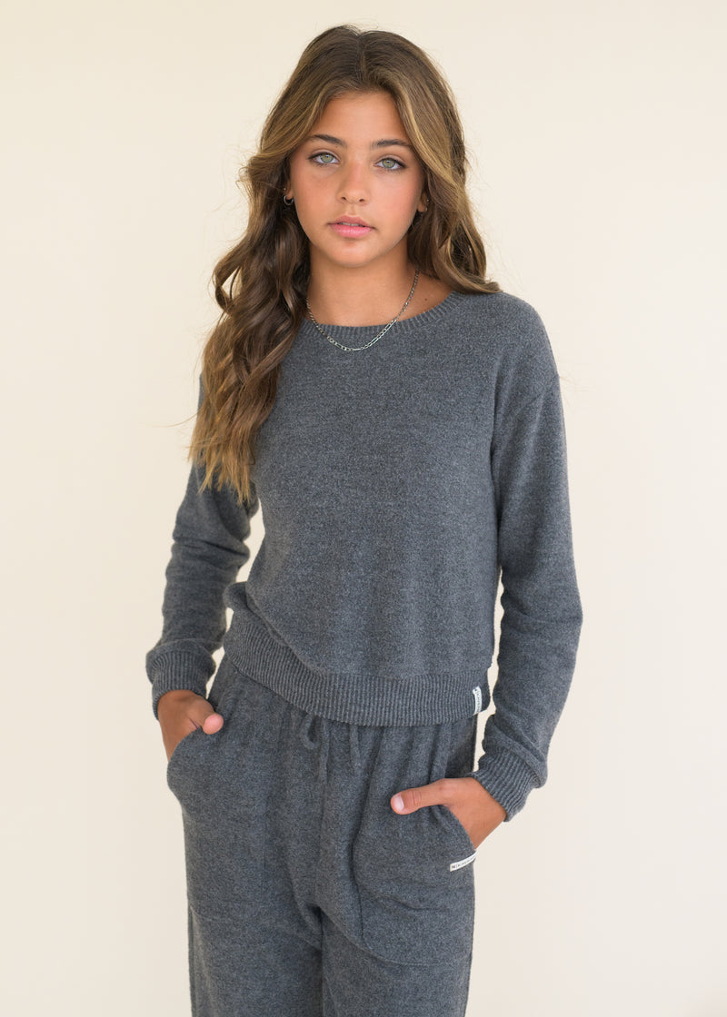 KAVEAH Hacci Ribbed Banded Crewneck Top