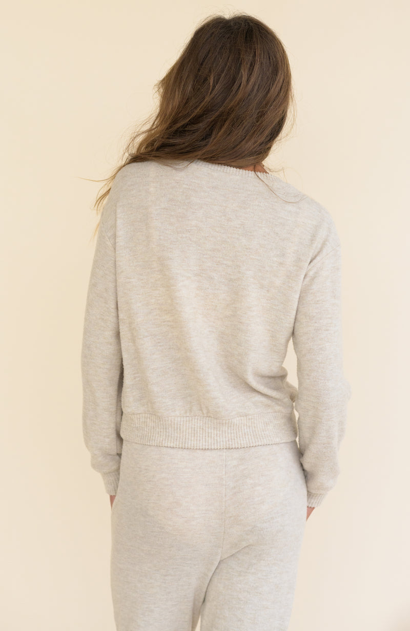KAVEAH Hacci Ribbed Banded Crewneck Top