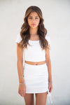 KAVEAH Ribbed Square Neck Cap Sleeve Top