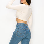 HEATHER Live-In Cropped Surplice Top - VIMMIA