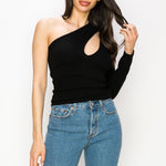 HEATHER Live-In One Shoulder Cutout Top - VIMMIA