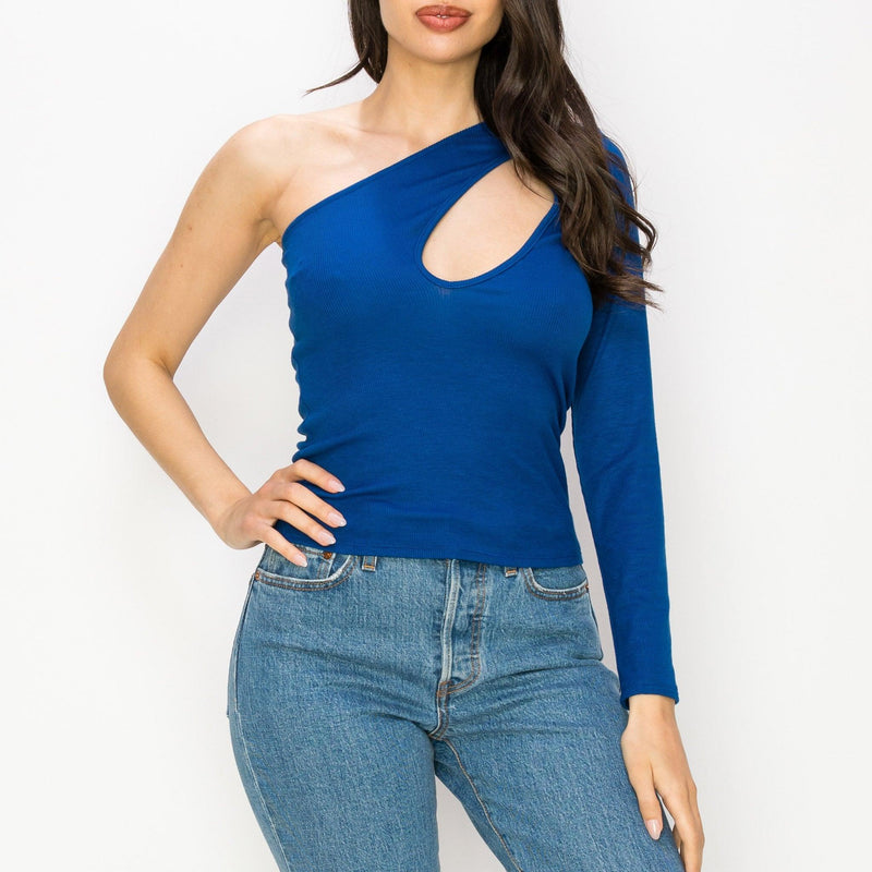 HEATHER Live-In One Shoulder Cutout Top - VIMMIA