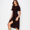 HEATHER Live-in Ribbed Cross Front Dress - VIMMIA