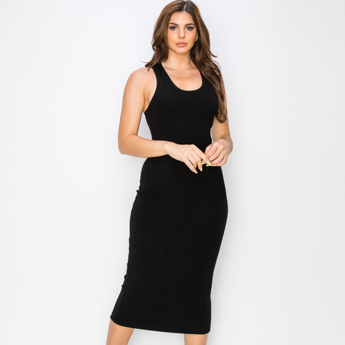 HEATHER Luxe Rib Racerback Midi Dress - VIMMIA