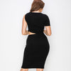 HEATHER Luxe Rib Twist Cutout Dress - VIMMIA