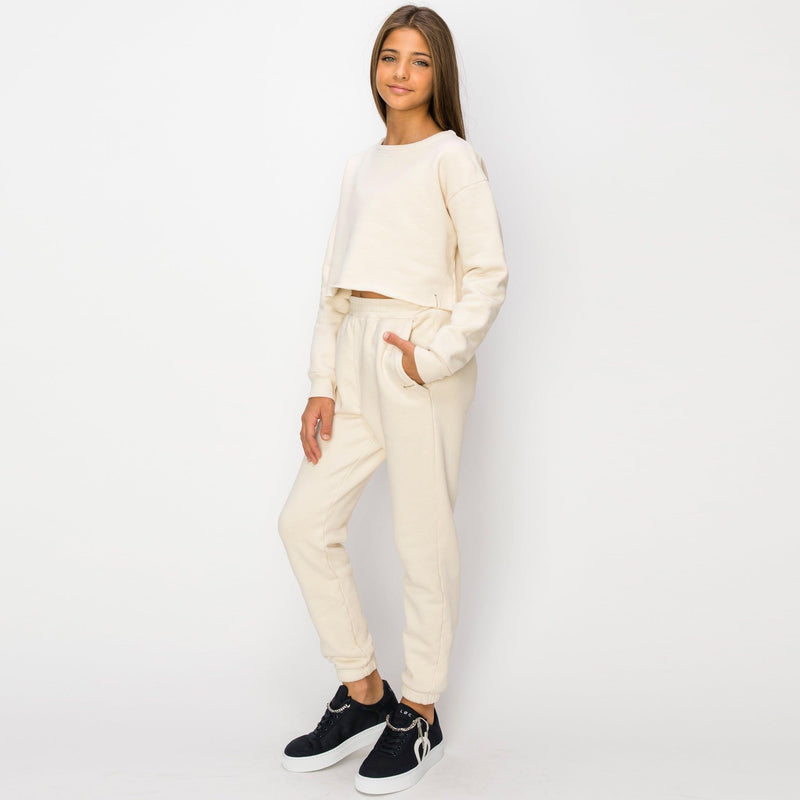 KAVEAH Fleece Cropped Long Sleeve Top - VIMMIA