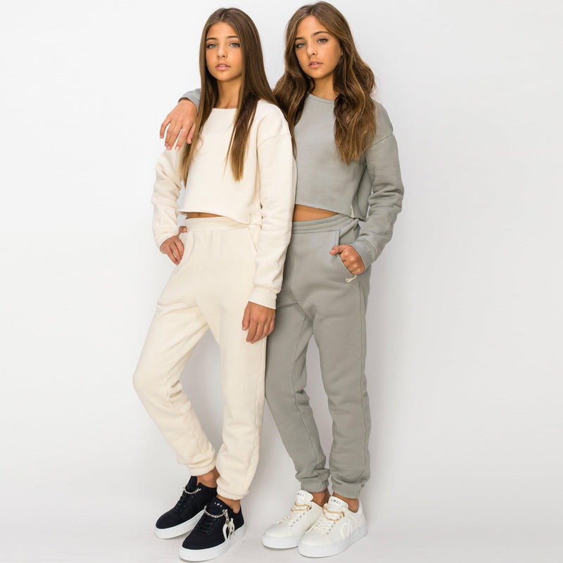 KAVEAH Fleece Cropped Long Sleeve Top - VIMMIA