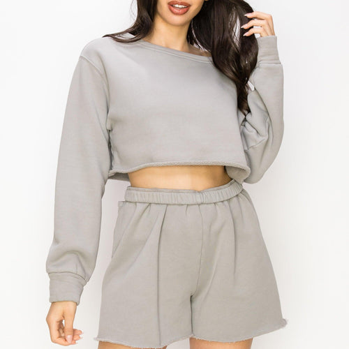 Plush Cropped Sweatshirt - VIMMIA